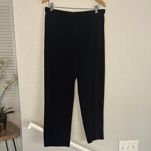 NEW Alex Evenings Black Velvet Pants Size XL Petite Stretchy Formal Party Night